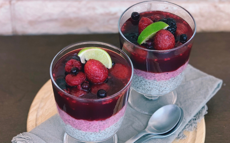 Vegan+GF: Chia Pudding with Jelly